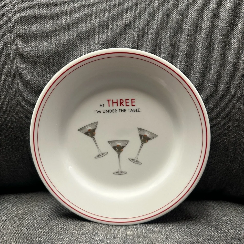 RESTORATION HARDWARE PLATES WITH QUOTES FROM DOROTHY PARKER